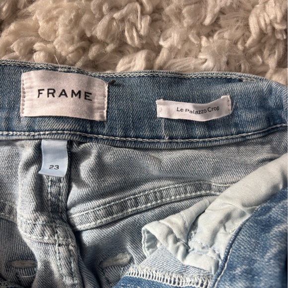 Frame Le Palazzo Crop Mid-Rise Wide-Leg Jeans - Picture 2 of 5